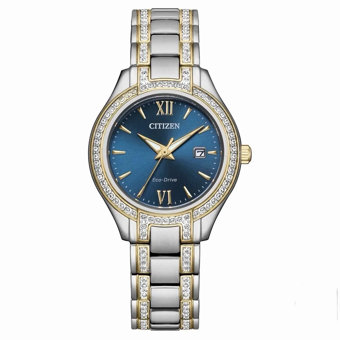 Citizen Eco Drive Silhouette Crystal Blue Dial Ladies Classic Watch FE1234-50L