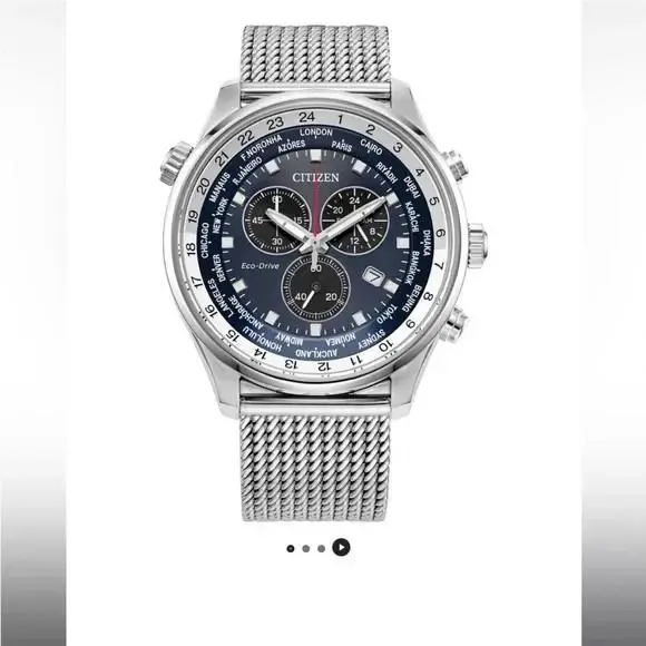 Citizen AT0361-81L Mens Eco Drive Chronograph Watch Stainless Steel Strap