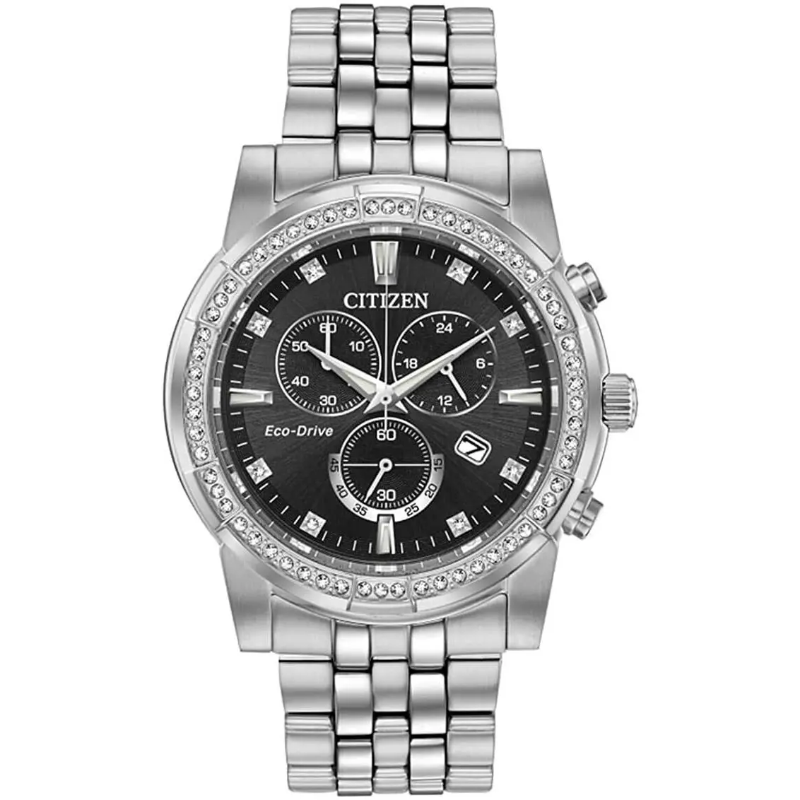 Citizen AT2450-58E Eco-drive Corso Chronograph Date Black Dial Crystal Watch