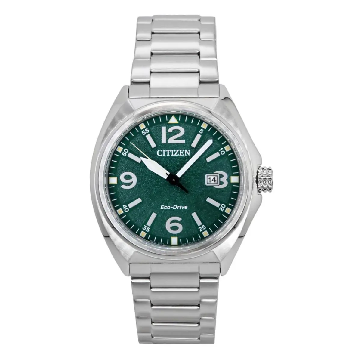 Citizen Eco-drive Stainless Steel Green Dial AW1571-76X 100M Men`s Watch