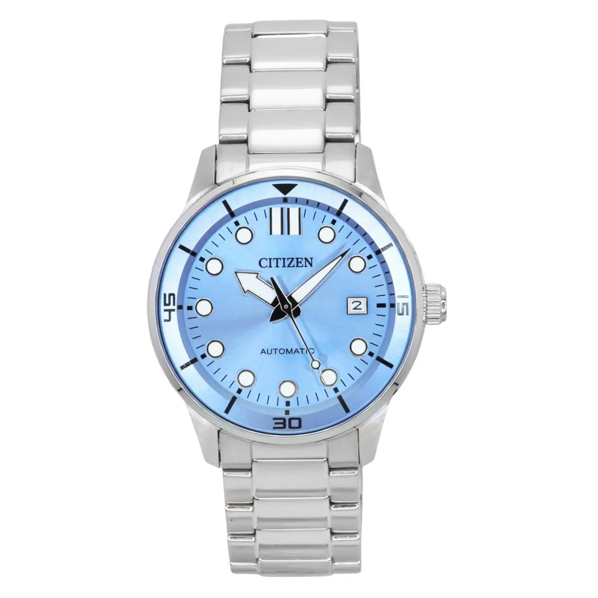 Citizen Stainless Steel Light Blue Dial Automatic NJ0191-83A 100M Men`s Watch