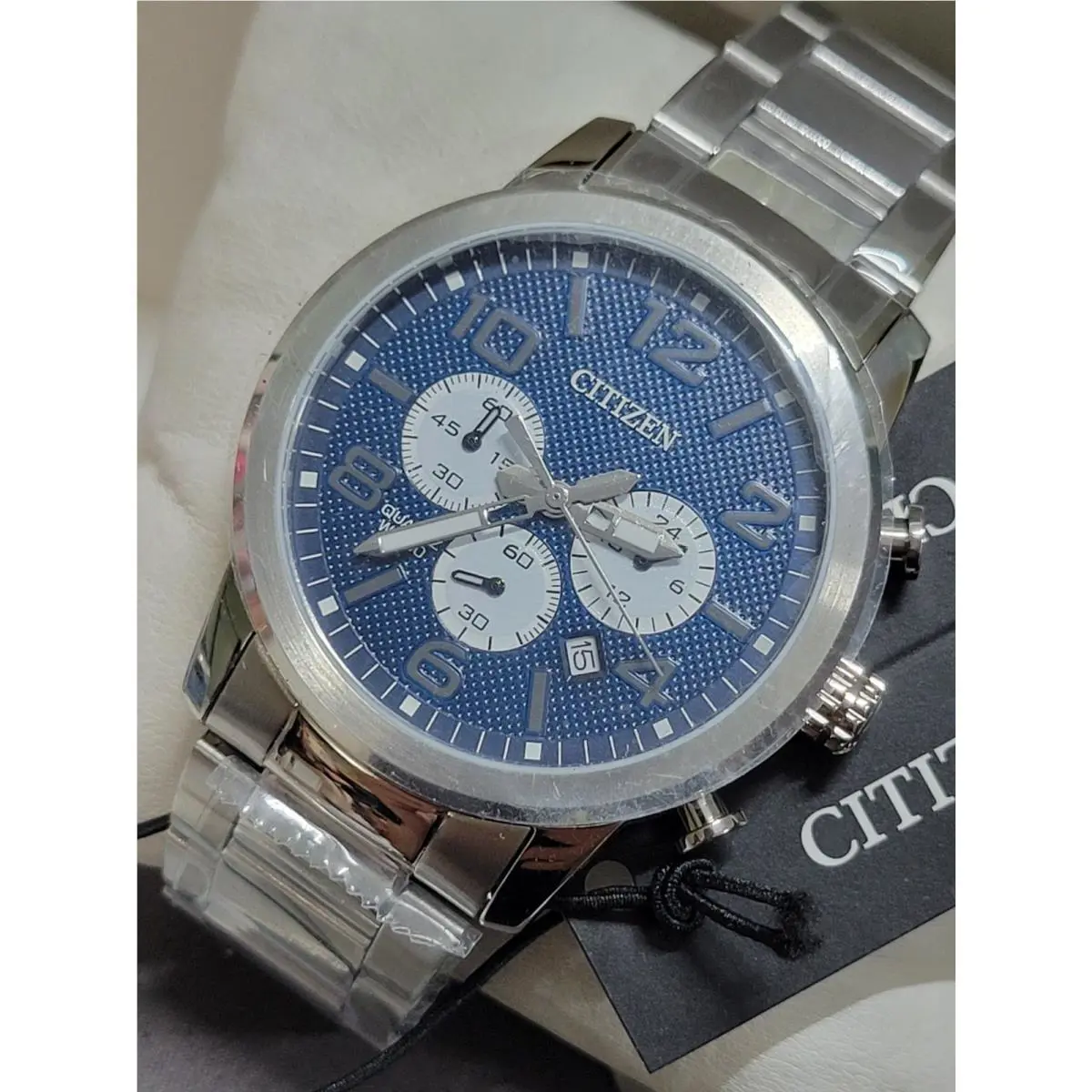 Citizen Men`s Watch AN8050-51M Quartz Blue Dial Chronograph Silver Steel 42mm