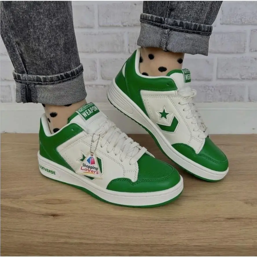 ⭐converse Weapon OX Low Green White Sz 10 Women`s Shoes Sneakers A11957C
