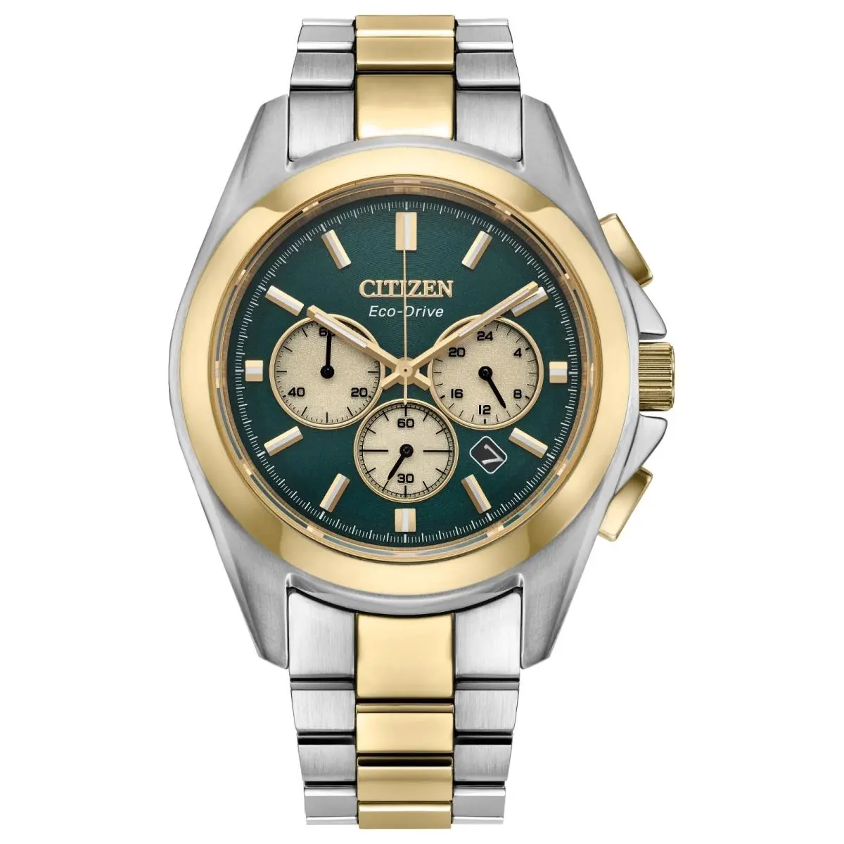 Eco Drive Men`s Chronograph Green Dial Sport Luxury Watch CA4684-54X by Citizen