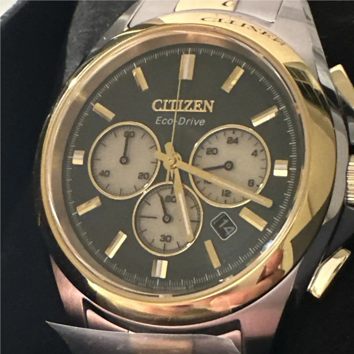 Citizen Men`s Sport Luxury Eco-drive Silver Gold Watch 40MM CA4684-54X