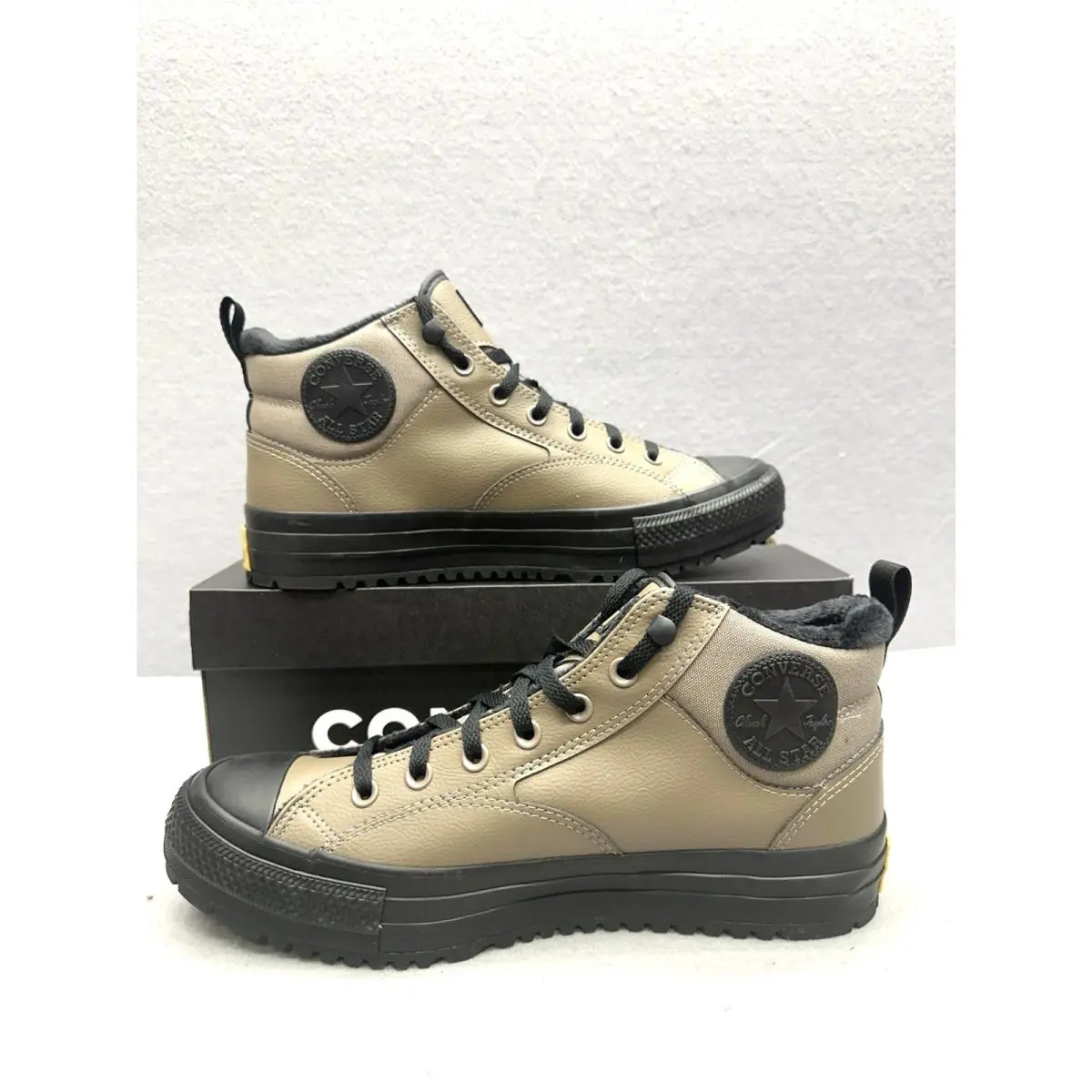 Converse Street Boots Men Size 9.5 Chuck Taylor All Star Malden Mid Taupe Black