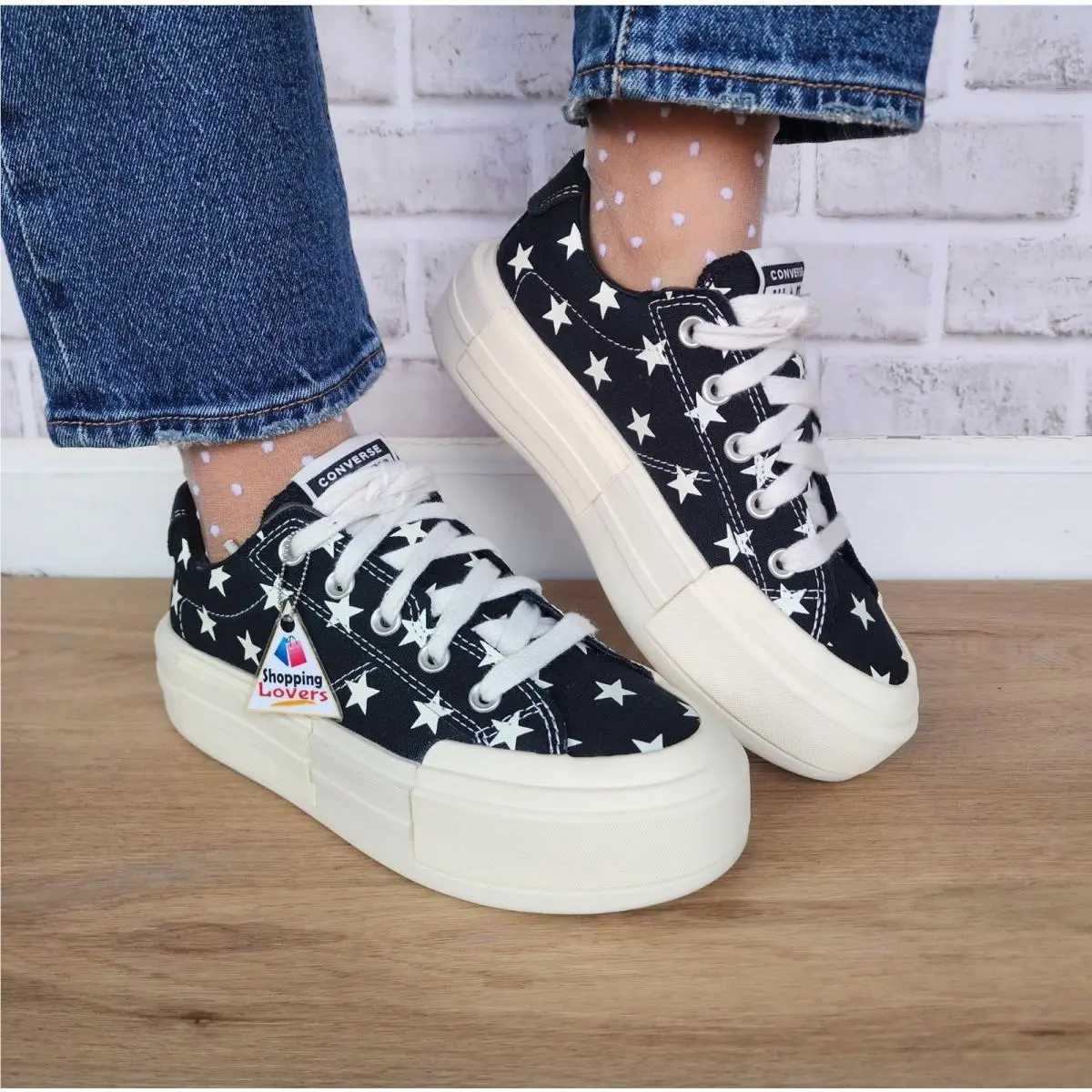 ⭐converse Chuck Taylor Cruise Stars Platform 7 Womens Shoes Black Beige A15497C by Converse