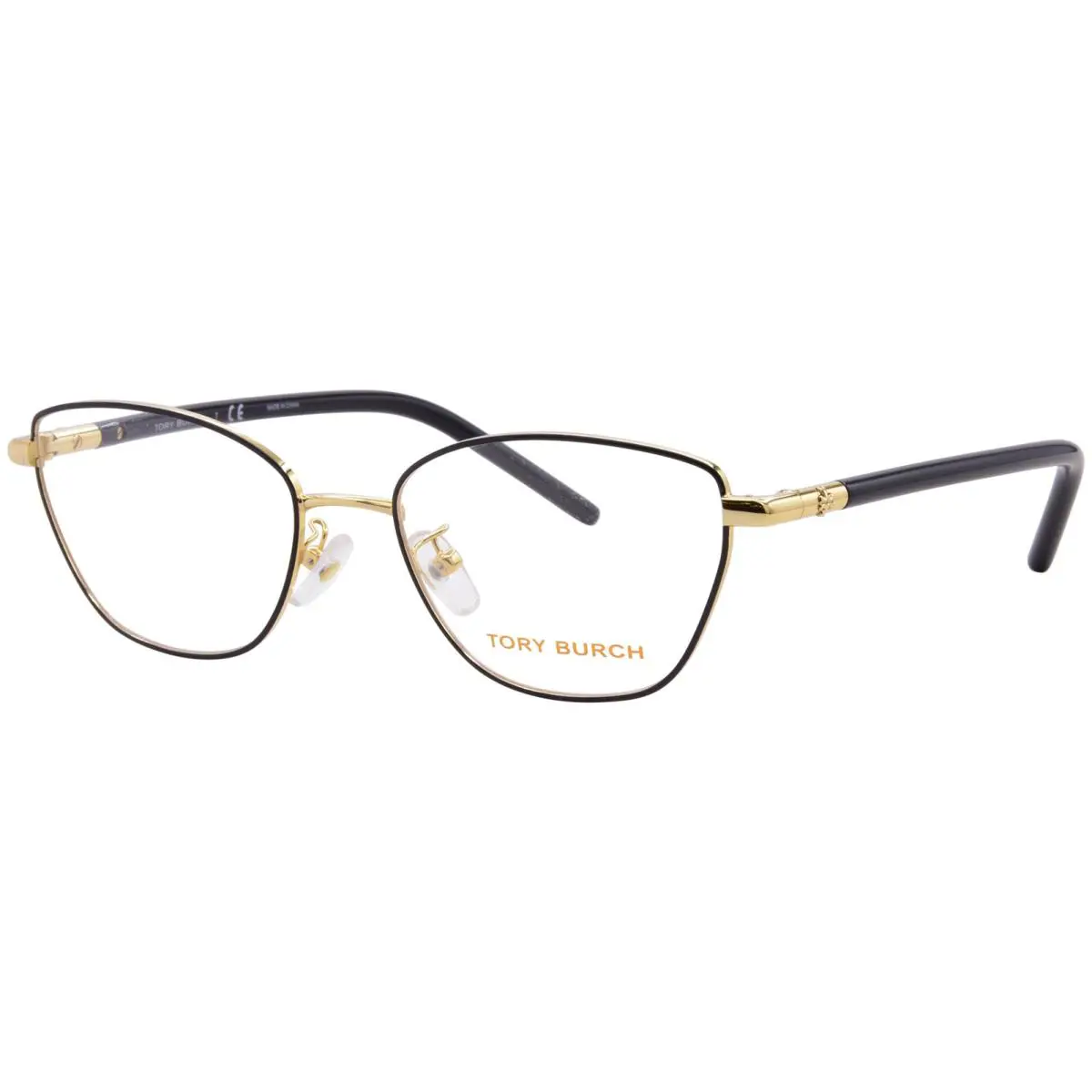 Tory Burch TY1074 3310 Eyeglasses Women`s Shiny Gold Full Rim Cat Eye 52mm