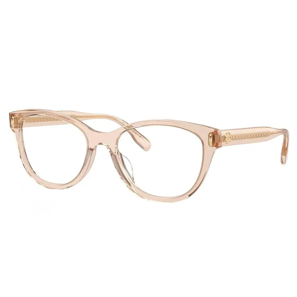 Tory Burch TY 2137U 1954 Transparent Brown Plastic Pillow Eyeglasses 47mm
