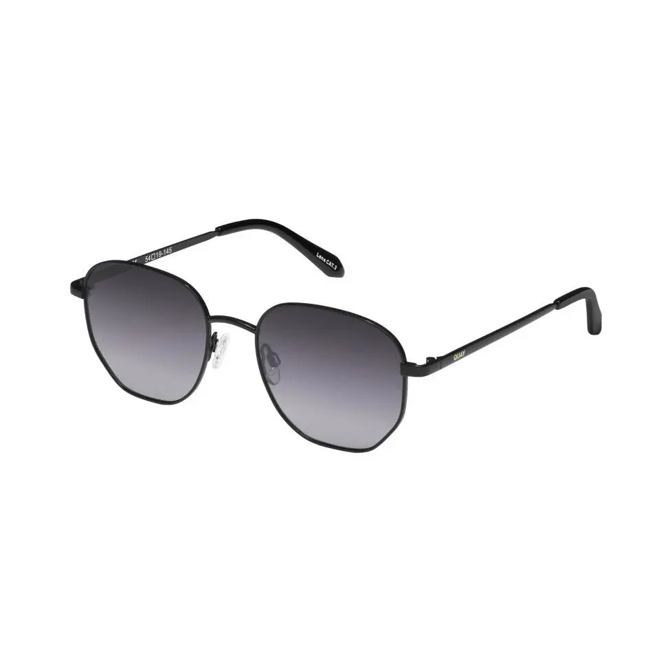 Quay Australia Big Time Sunglasses Black Smoke Polarized