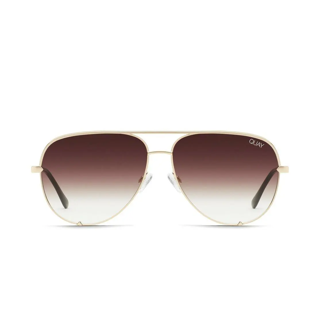 Quay High Key 126 Aviator Women’s Sunglasses Gold/brown - Frame: Brown, Lens: Brown