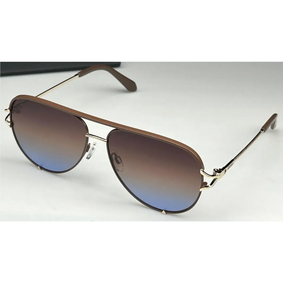 Quay High Key Twist Women`s 60mm Brown/rose Gold Frame Aviator Sunglasses