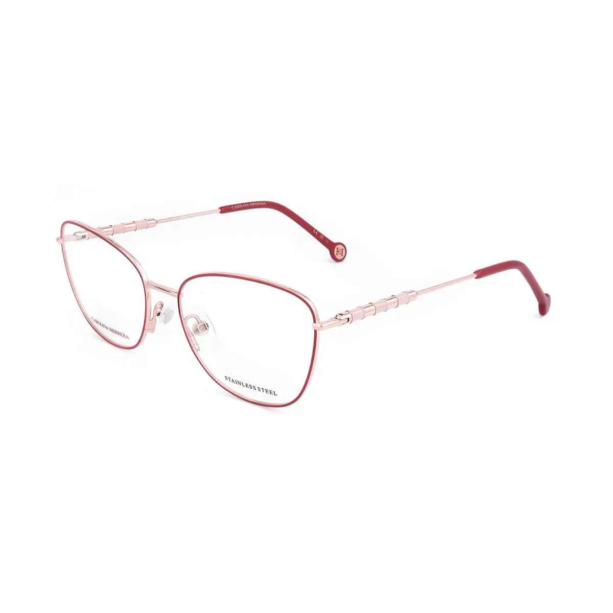 Carolina Herrera Women`s 55mm Gold Red Opticals HER0104-Y11-55 - Frame: Gold, Lens: No Color, Other Frame: Gold Red