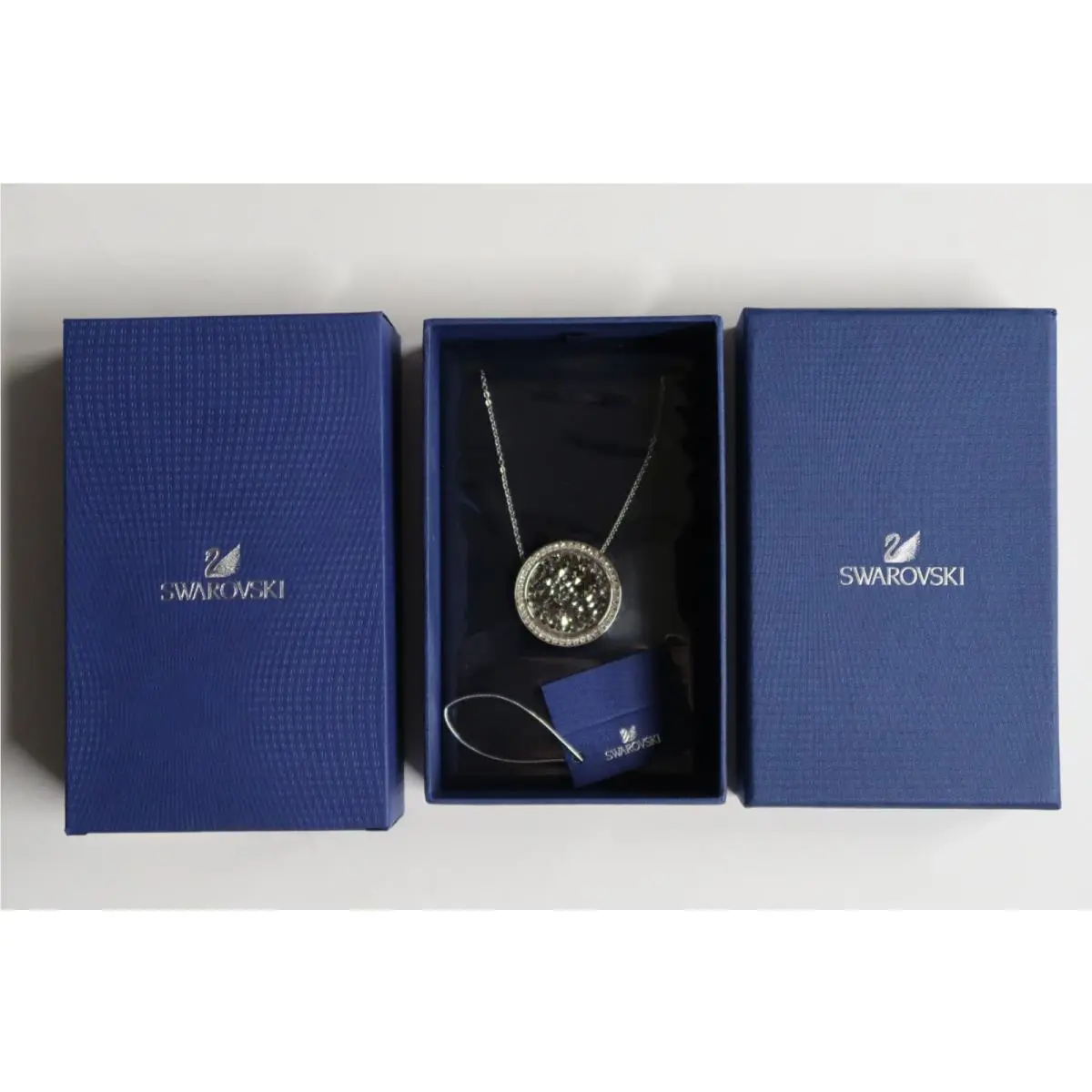 Swarovski Sound Short Black Crystal Metallic Pendant Necklace 1170321