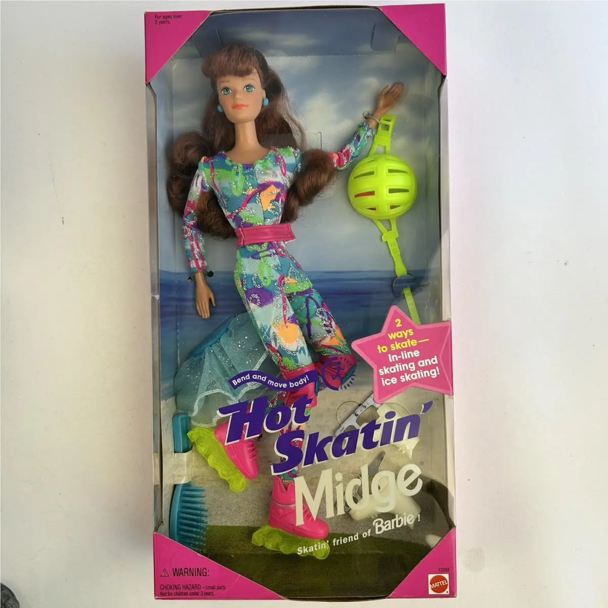 Hot Skatin Midge Doll Redhead In-line Ice Skates 1994 Mattel Barbie 13393 Nrfb