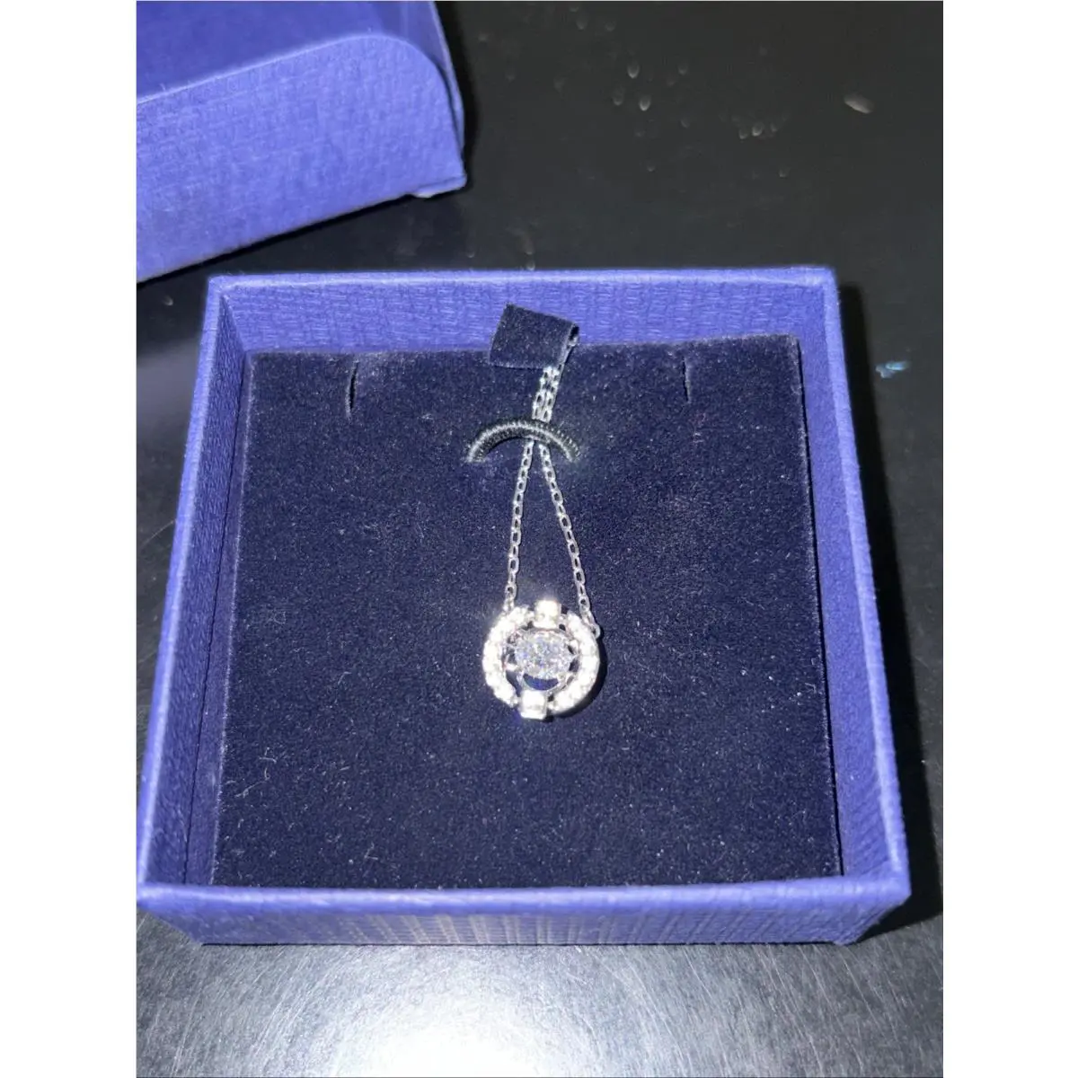 Swarovski Sparkling Dance Necklace Clear Crystals Rhodium Plated
