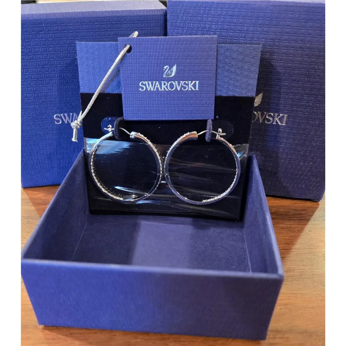 Swarovski Sommerset Hoop Earrings Rhodium Finish - 5528457 IN Gift Box