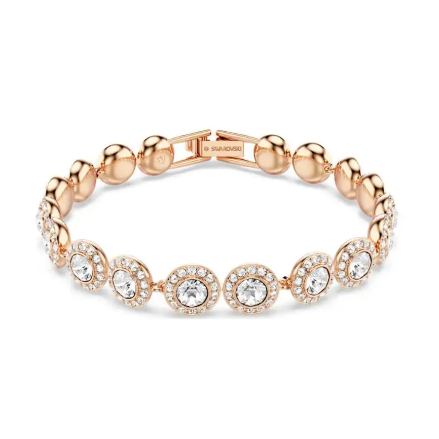 Swarovski Una Angelic Tennis Bracelet Round Cut Rose Gold-tone 5240513 Box