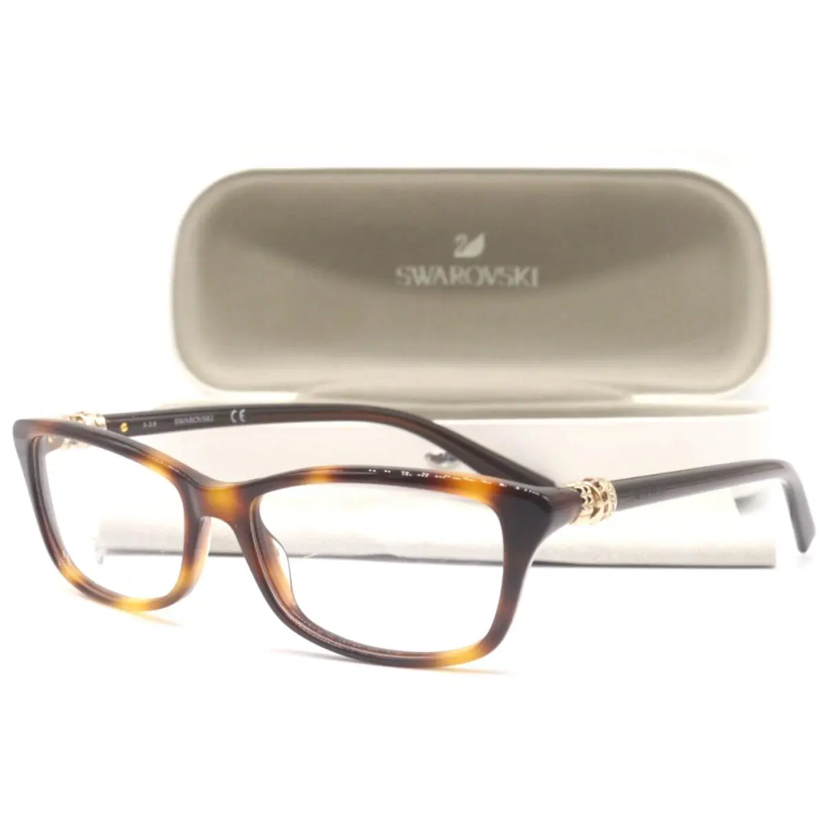 Swarovski SK5243 052 Havana with Gold Decor Eyeglasses Frame 54-15