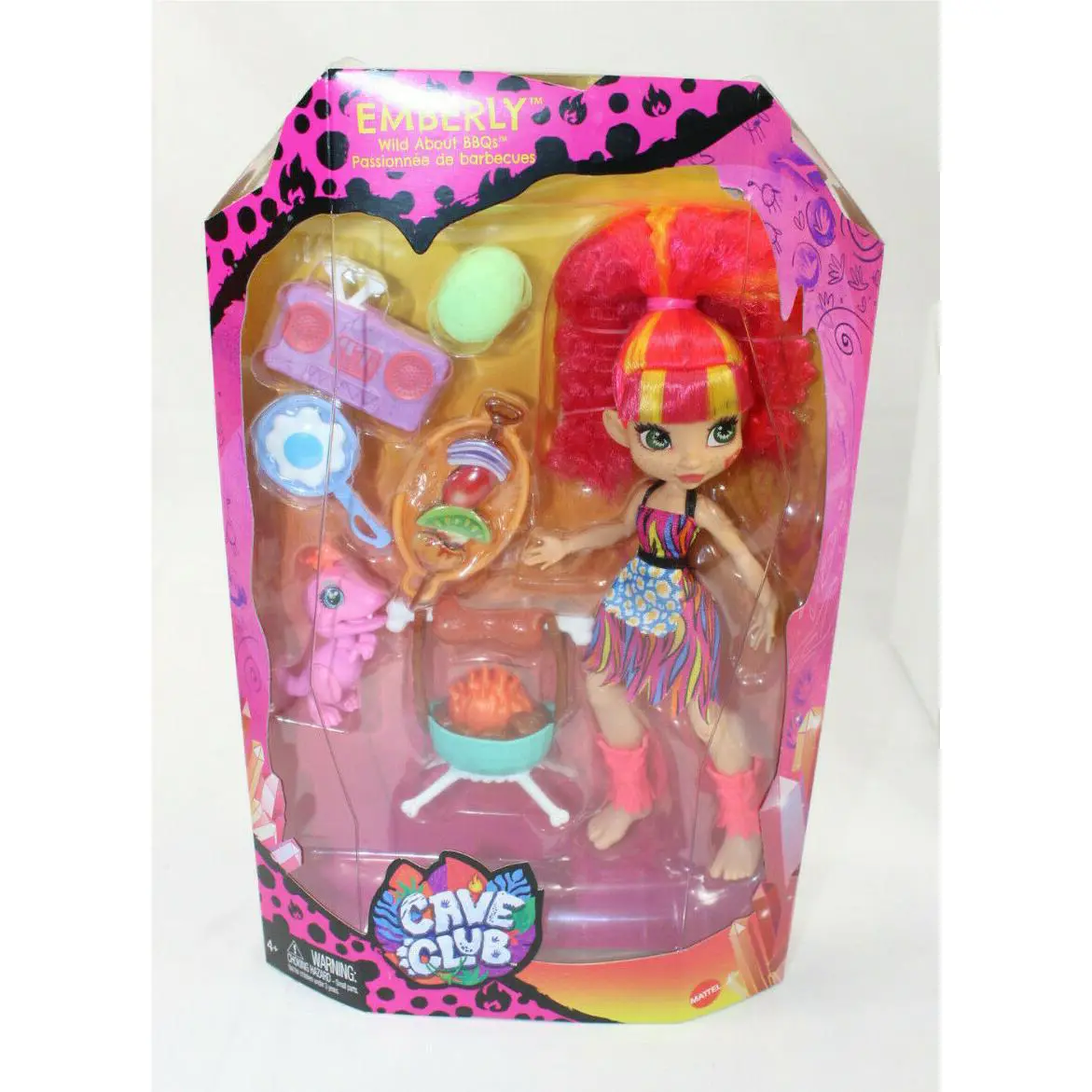 Cave Club Fashion Doll Wild About Bbq Emberly Mattel Dinosaur Prehistoric Toys