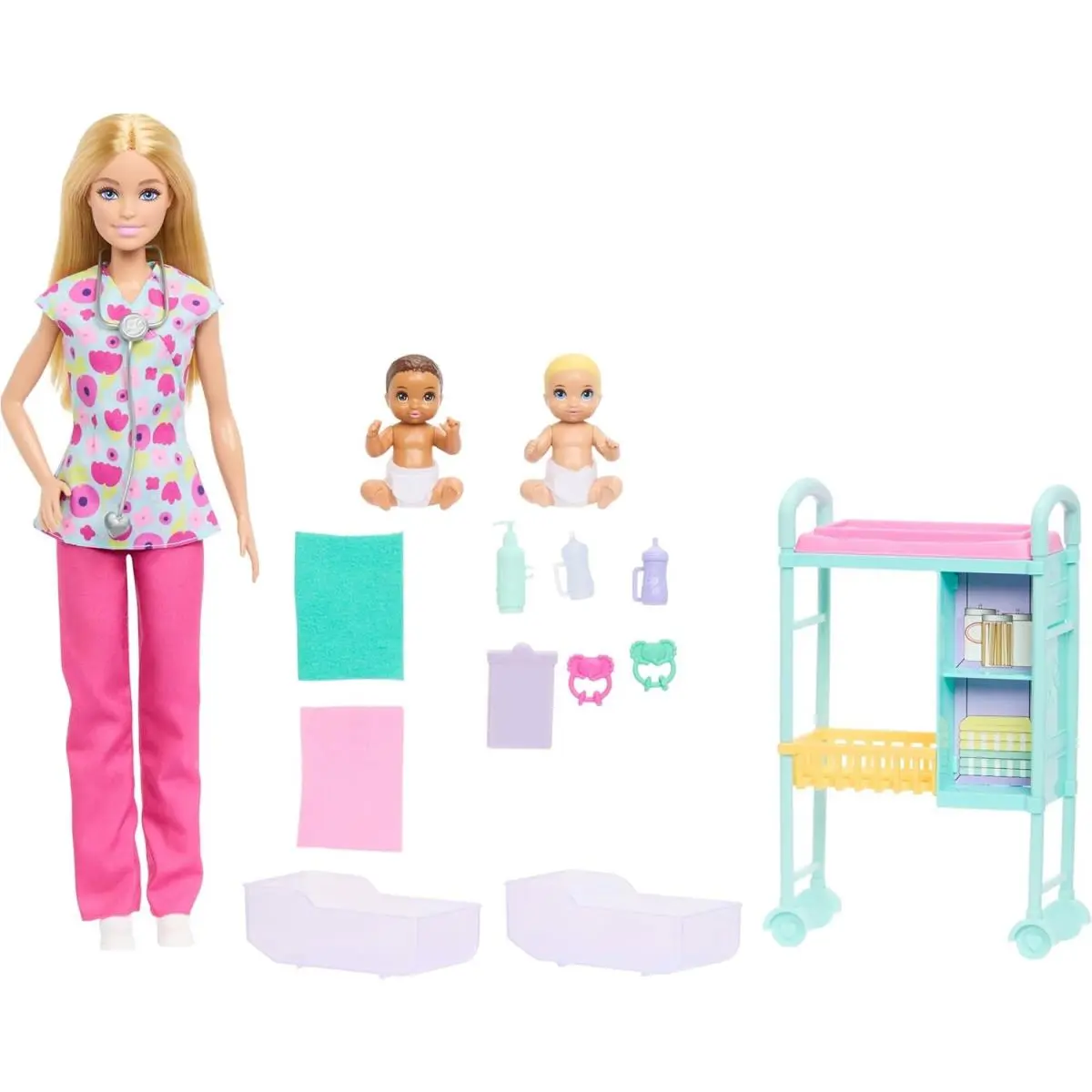 Barbie Careers Baby Doctor Playset w/ Doll 2 Babies