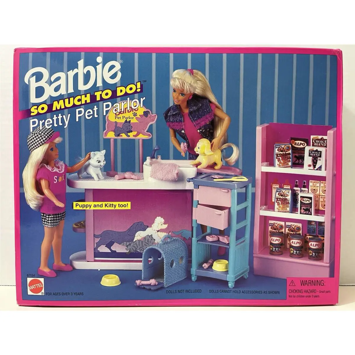 Vintage 1994 Mattel Barbie Pretty Pet Parlor Playset 67154 So Much To Do Toy