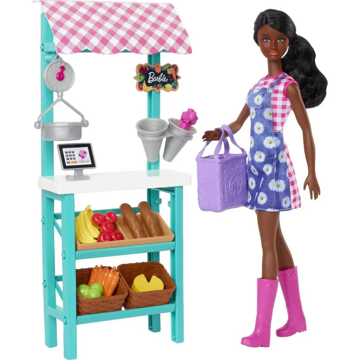Barbie Farmers Market Playset Doll Brunette 11.5 Inch Multicolor
