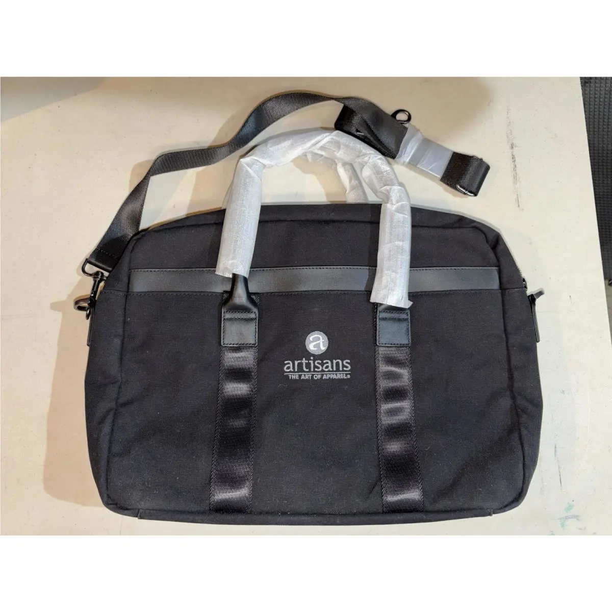 Brooks Brothers Canvas Leather Wells Briefcase in Black Farmers Insurance