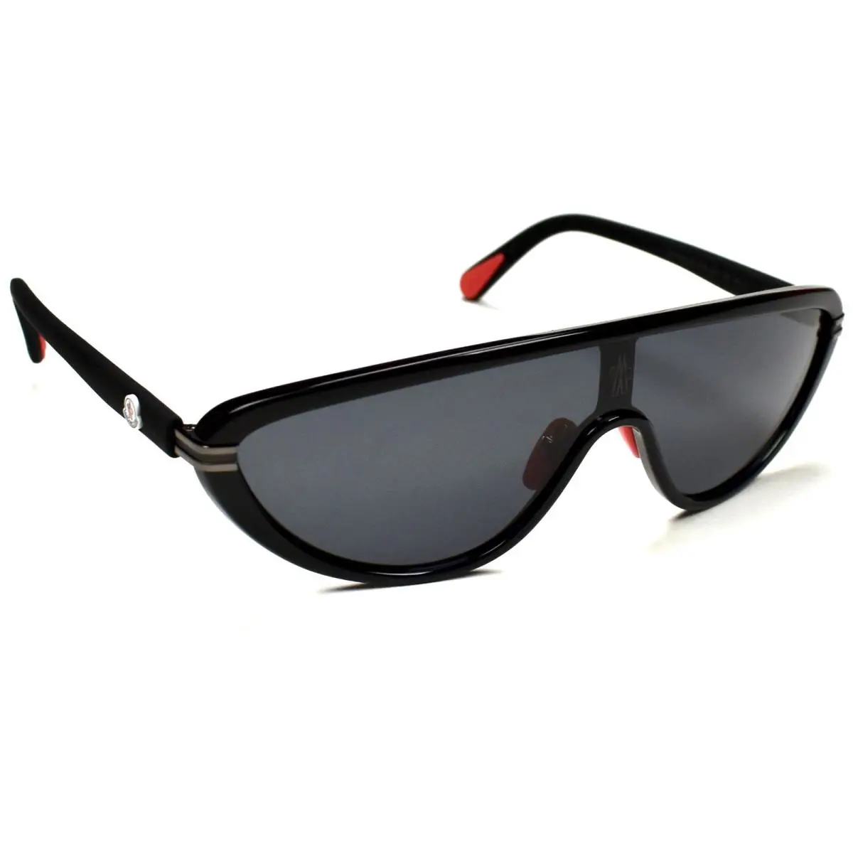 Moncler Vitesse Shield Sunglasses Men`s Black Gray Lens Sport