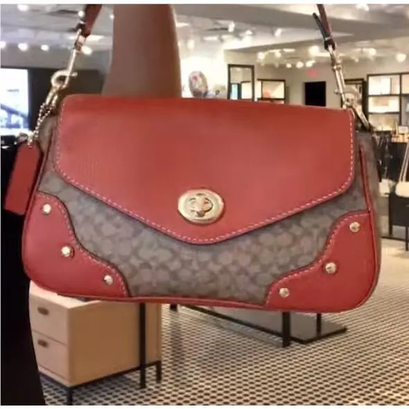 Coach Millie Shoulder Bag In Colorblock Signature Canvas Leather