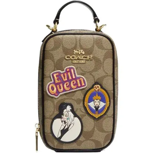Coach Eva Phone Crossbody In Signature Canvas Khaki