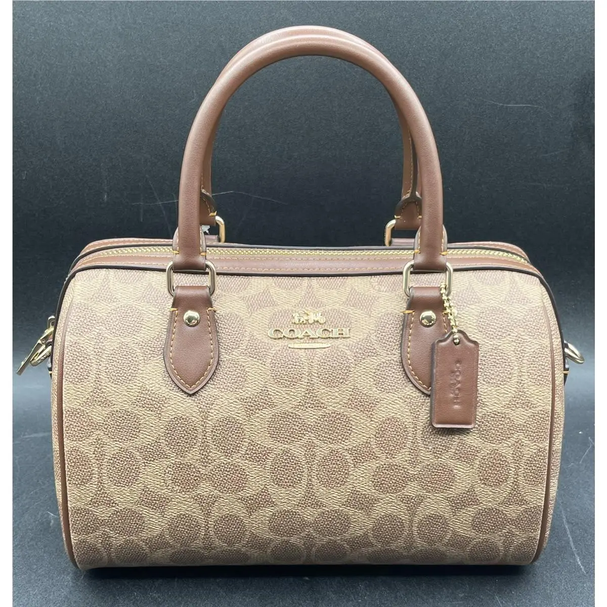 Coach Rowan Satchel Bag IN Signature Canvas - Tan/brown MVP037893