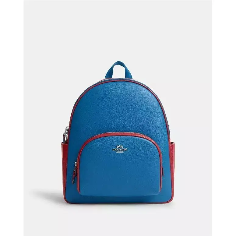 Coach Court Backpack CR768 Blue Colorblock Leather