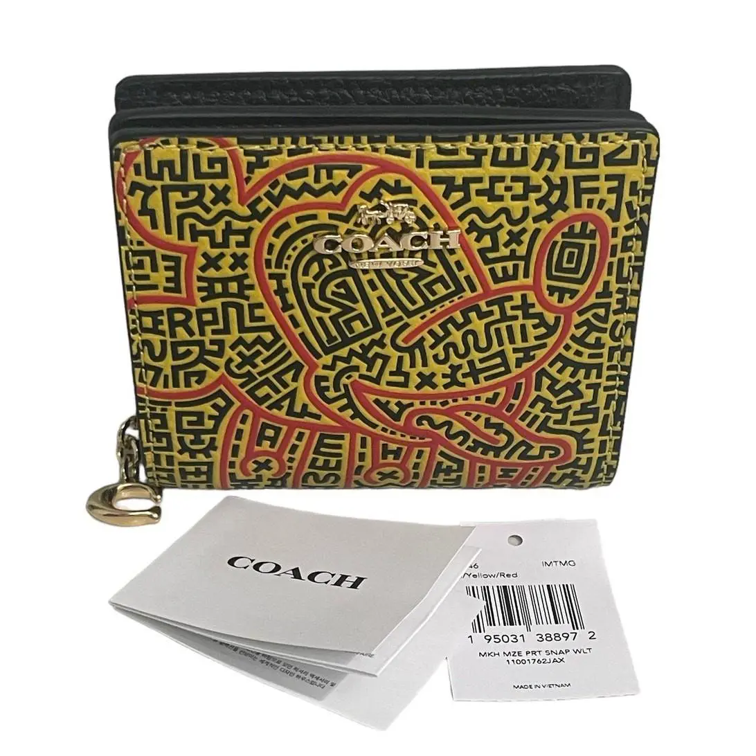 Coach Disney Mickey Mouse X Keith Haring Snap Wallet