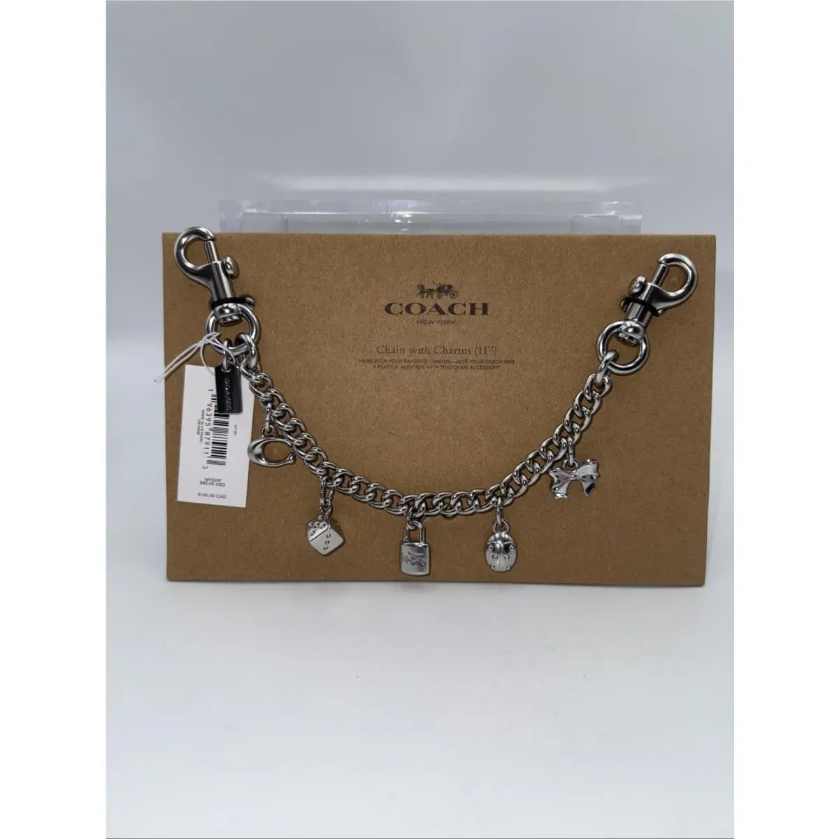 Silver / Silver Swagger Bag Charm Chain Charms Fob CBK40 by Coach