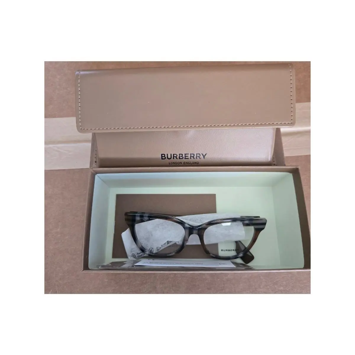 Burberry Eyeglasses BE 2375 3966 Evelyn Check Brown
