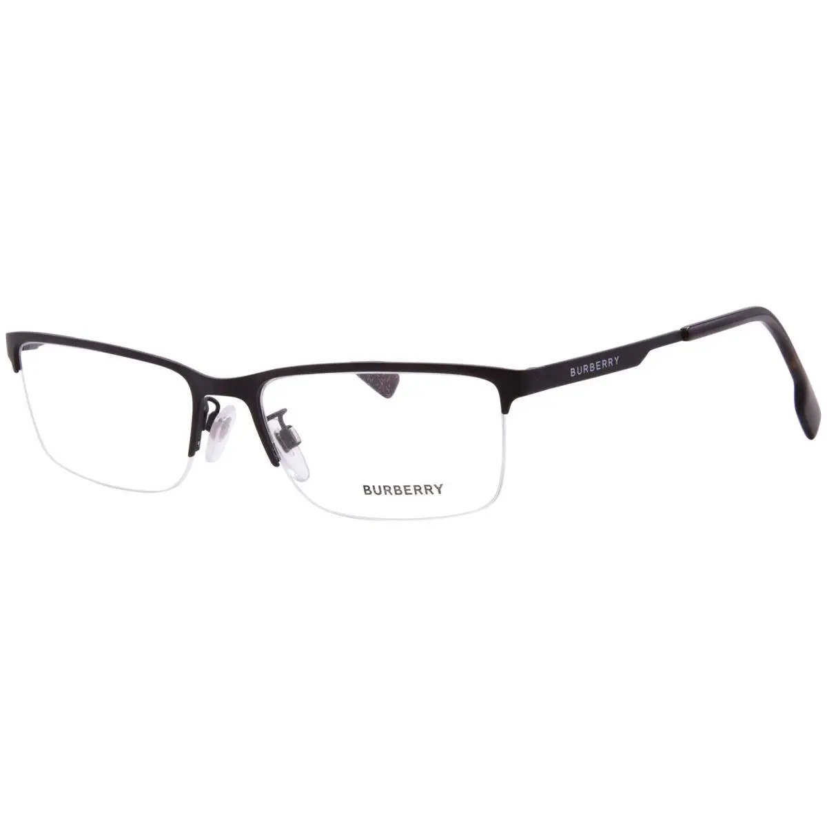 Burberry BE1349TD 1012 Titanium Eyeglasses Men`s Matte Brown Semi Rim 55mm