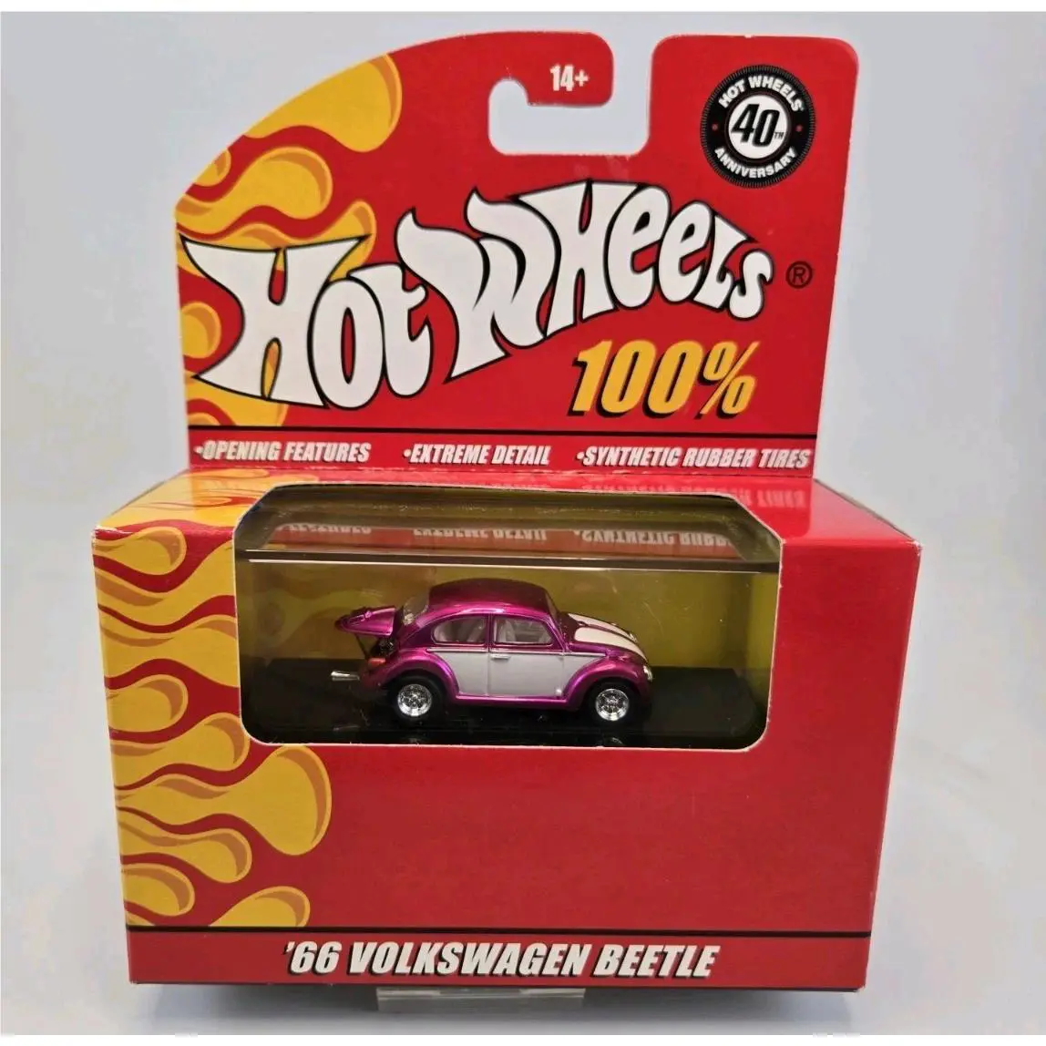 Hot Wheels 2008 40th Anniversary - Pink 66 Volkswagen Beetle