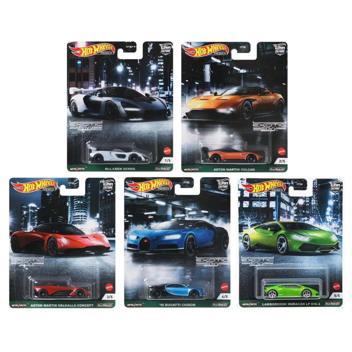 Car Culture 2021 Exotic Envy Complete Set of 5 Vehicles
