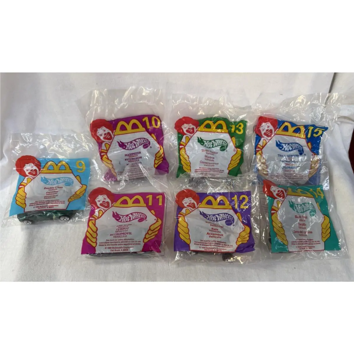 Hot Wheels Mcdonalds Happy Meal 1999 Almost Complete Set 9- 15