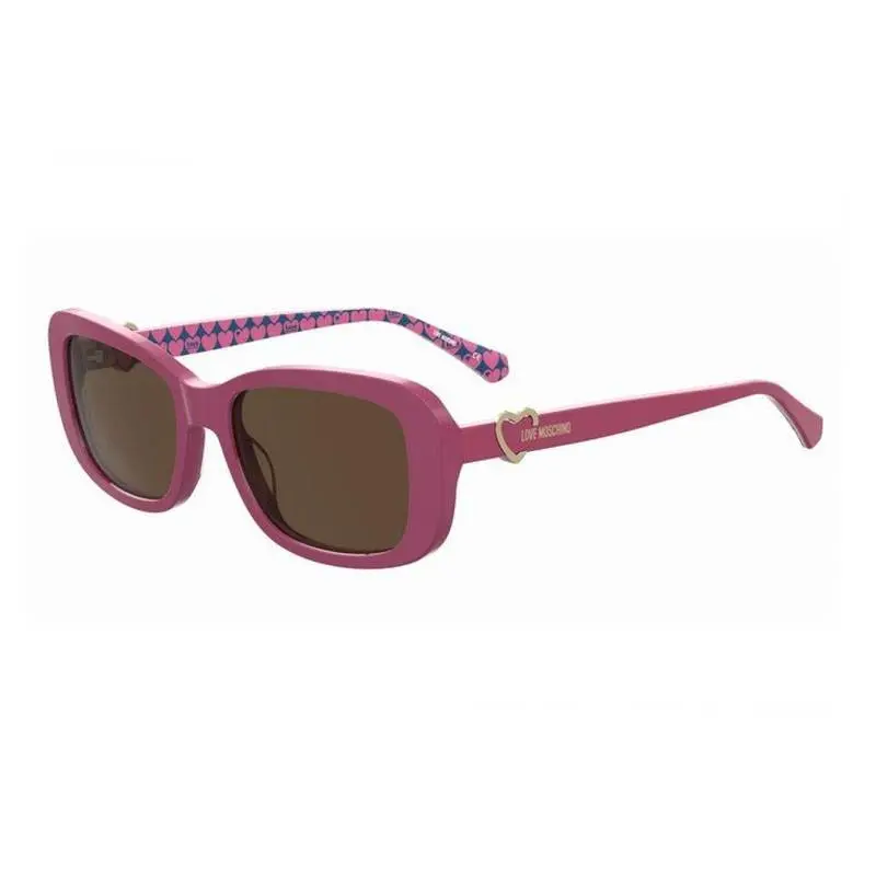 Moschino Love MOL060/S-0MU1 70 Sunglasses 55mm - Frame: FUCHSIA, Lens: BROWN