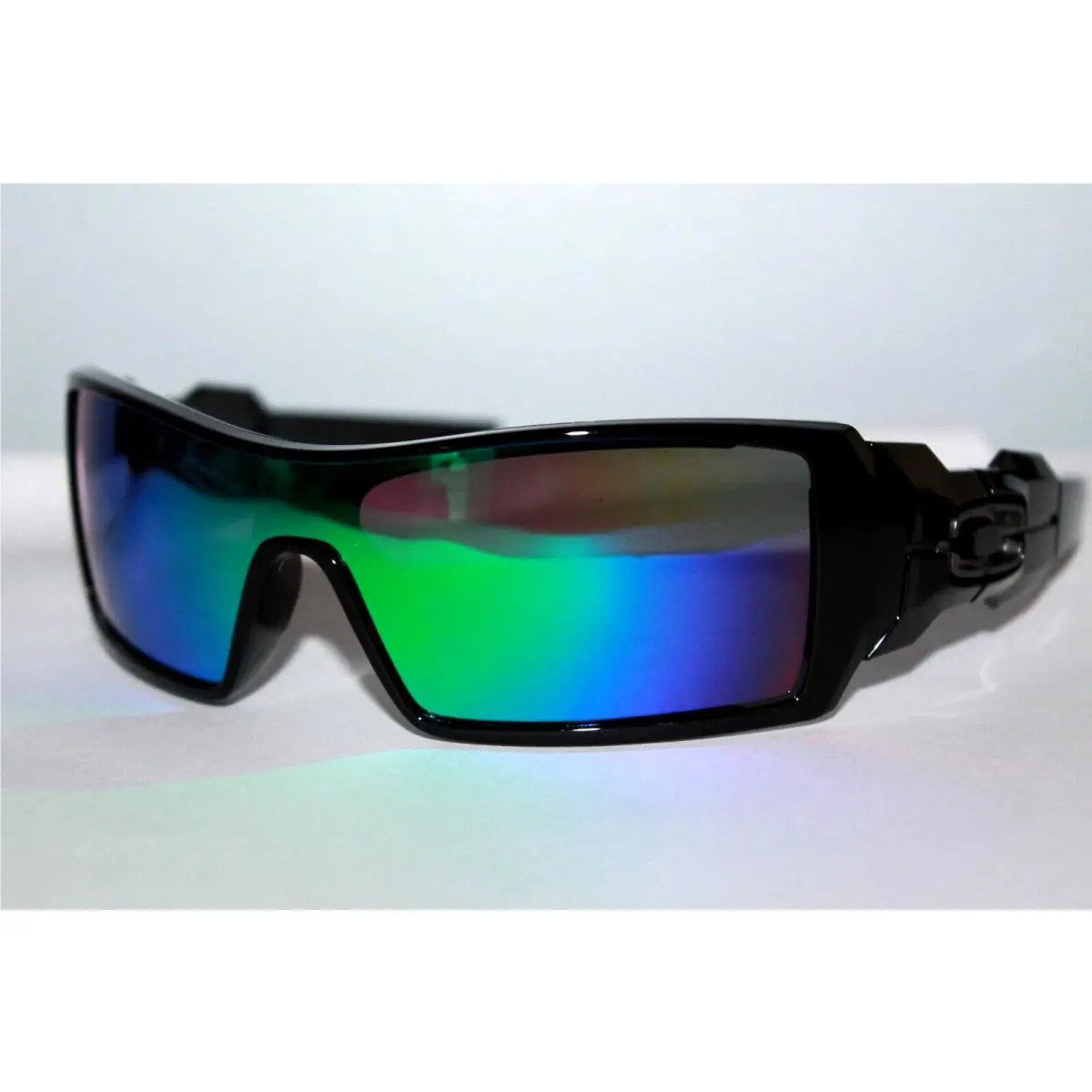 Oil Rig Polarized Sunglasses Black OO9081 W/ Galaxy Replacement Lens YT-15 BLUE/GREEN by Oakley