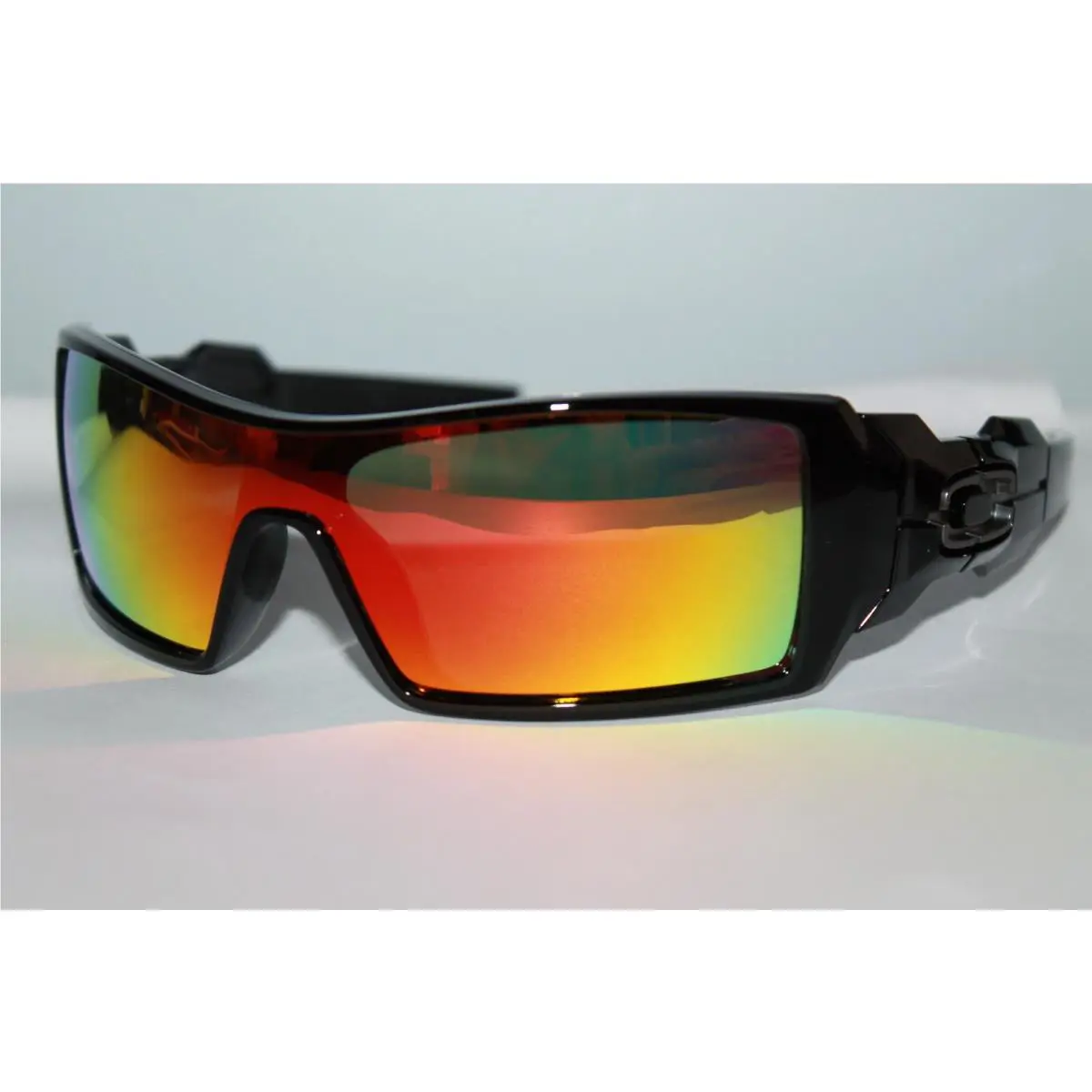 Oil Rig Polarized Sunglasses Black OO9081 W/ Galaxy Replacement Lens YT-18 FIRE RED by Oakley