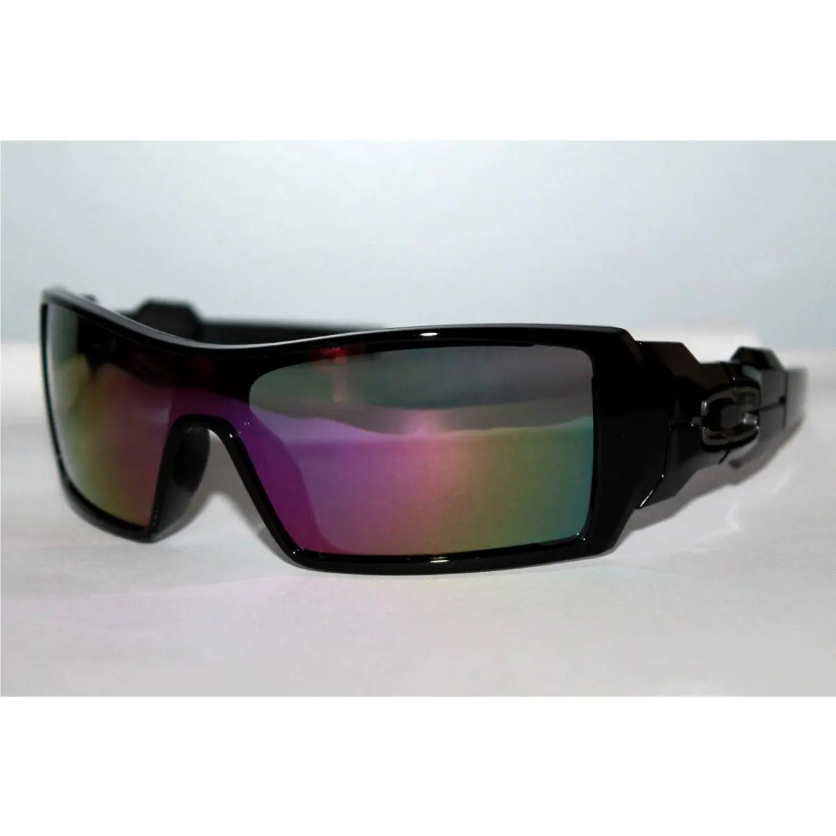 Oil Rig Polarized Sunglasses Black OO9081 W/ Galaxy Replacement Lens YT-2 PURPLE by Oakley