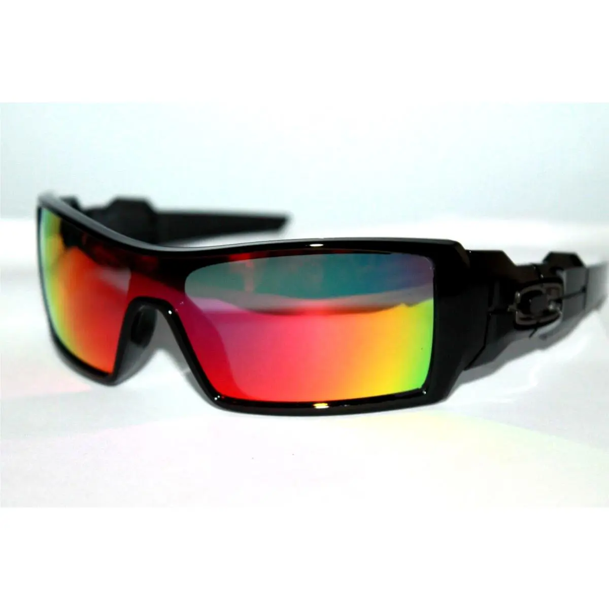 Oil Rig Polarized Sunglasses Black OO9081 W/ Galaxy Replacement Lens YT-23 BLACK RED by Oakley