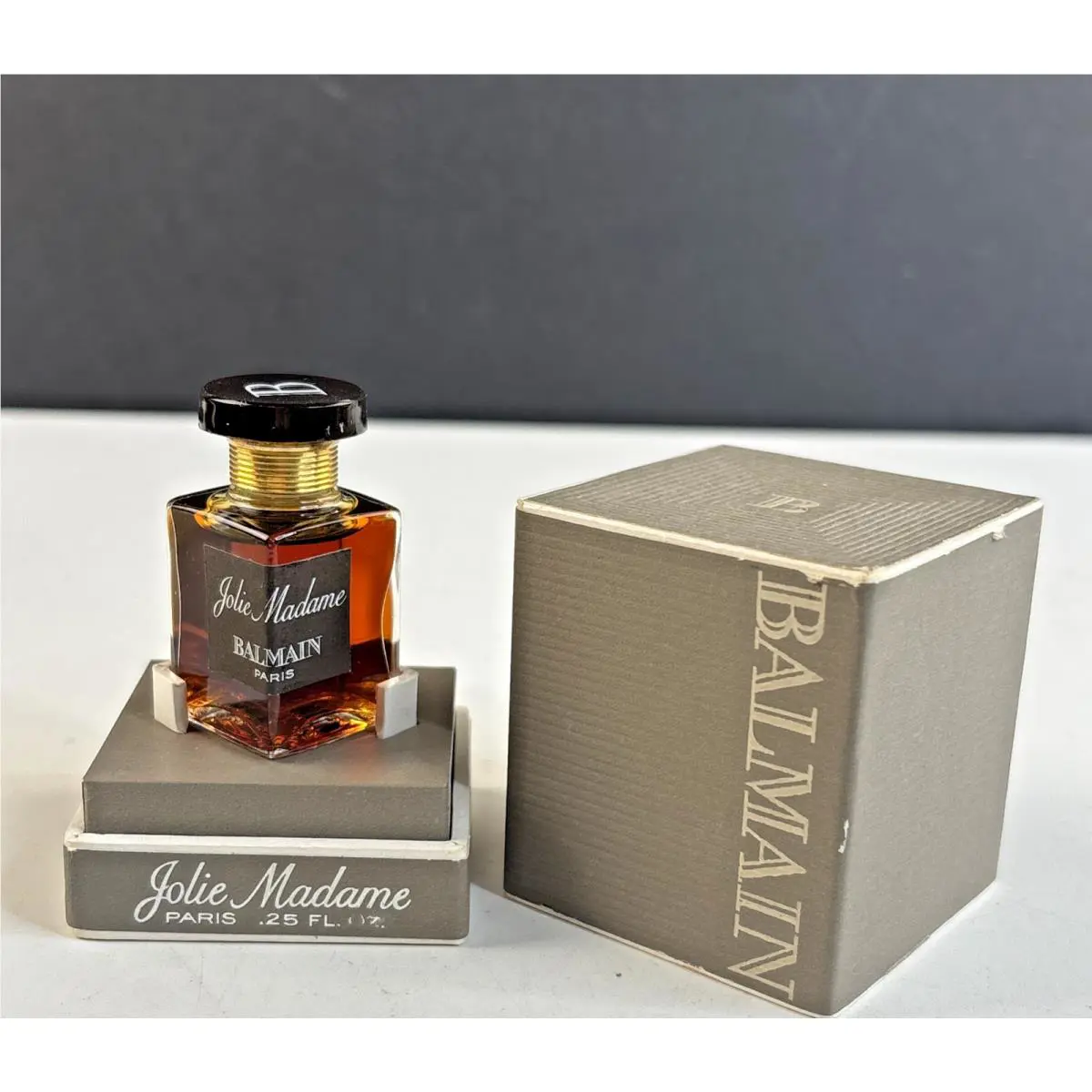 Vintage 1960`s Balmain Jolie Madame Perfume Bottle W/box 1/4 fl oz .25