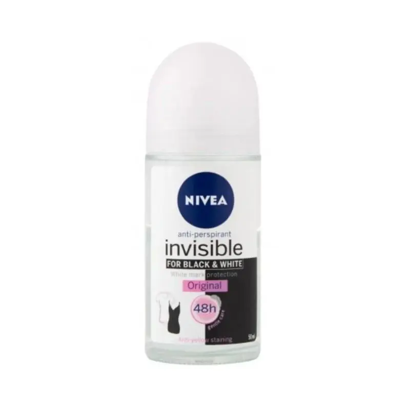 24x Nivea Roll On Deodorant Black White Invisible Personal Care Lot 50ml