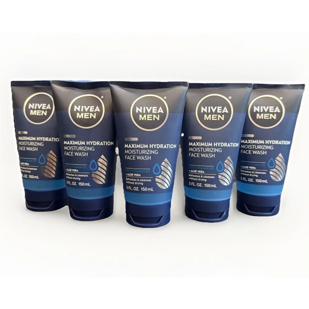 5 Pack: Nivea Men Maximum Hydration Moisturizing Face Wash with Aloe Vera 5 oz