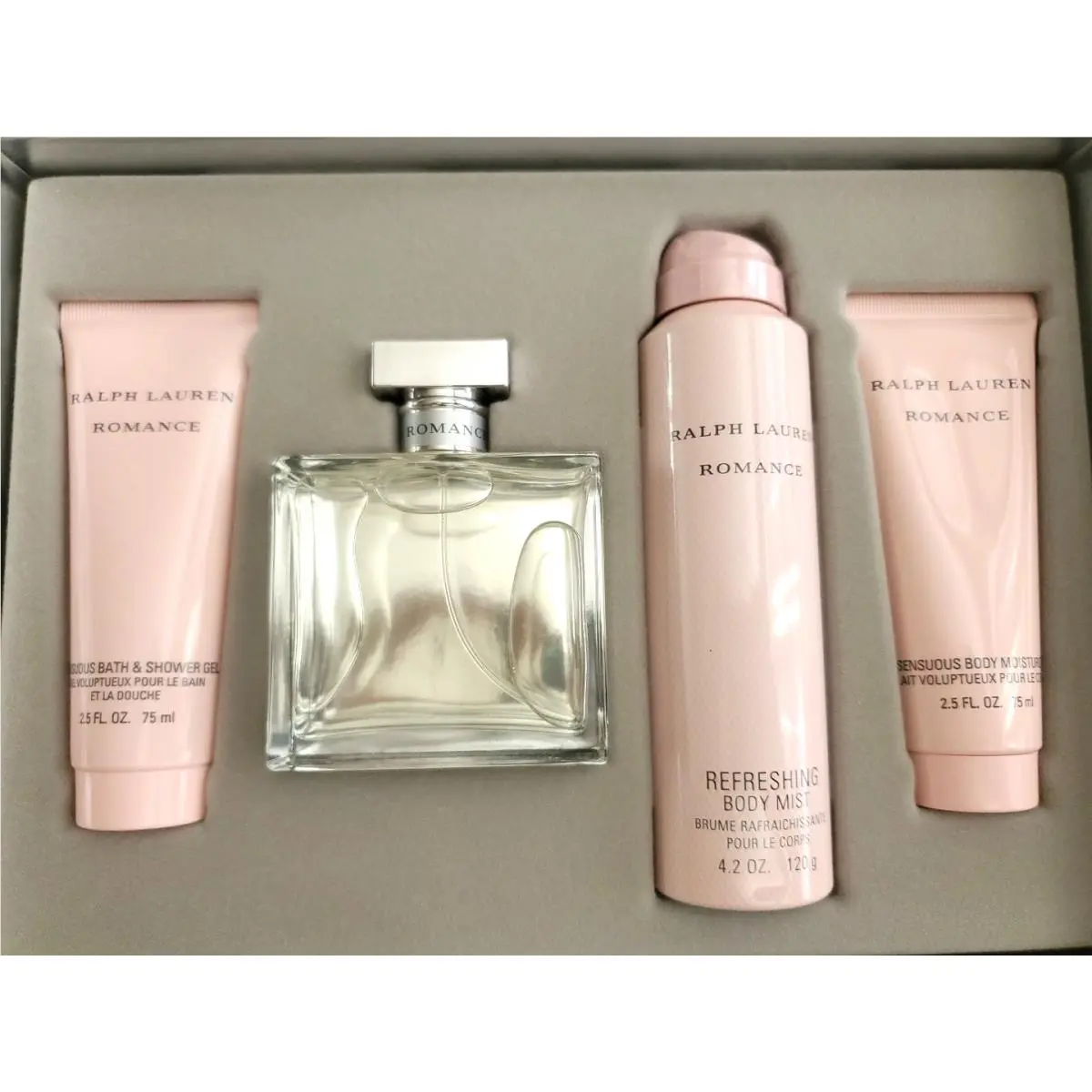 Ladies Romance Gift Set Fragrances 4pcs 3.4EDP 2.5 B/l S/g Mist by Ralph Lauren