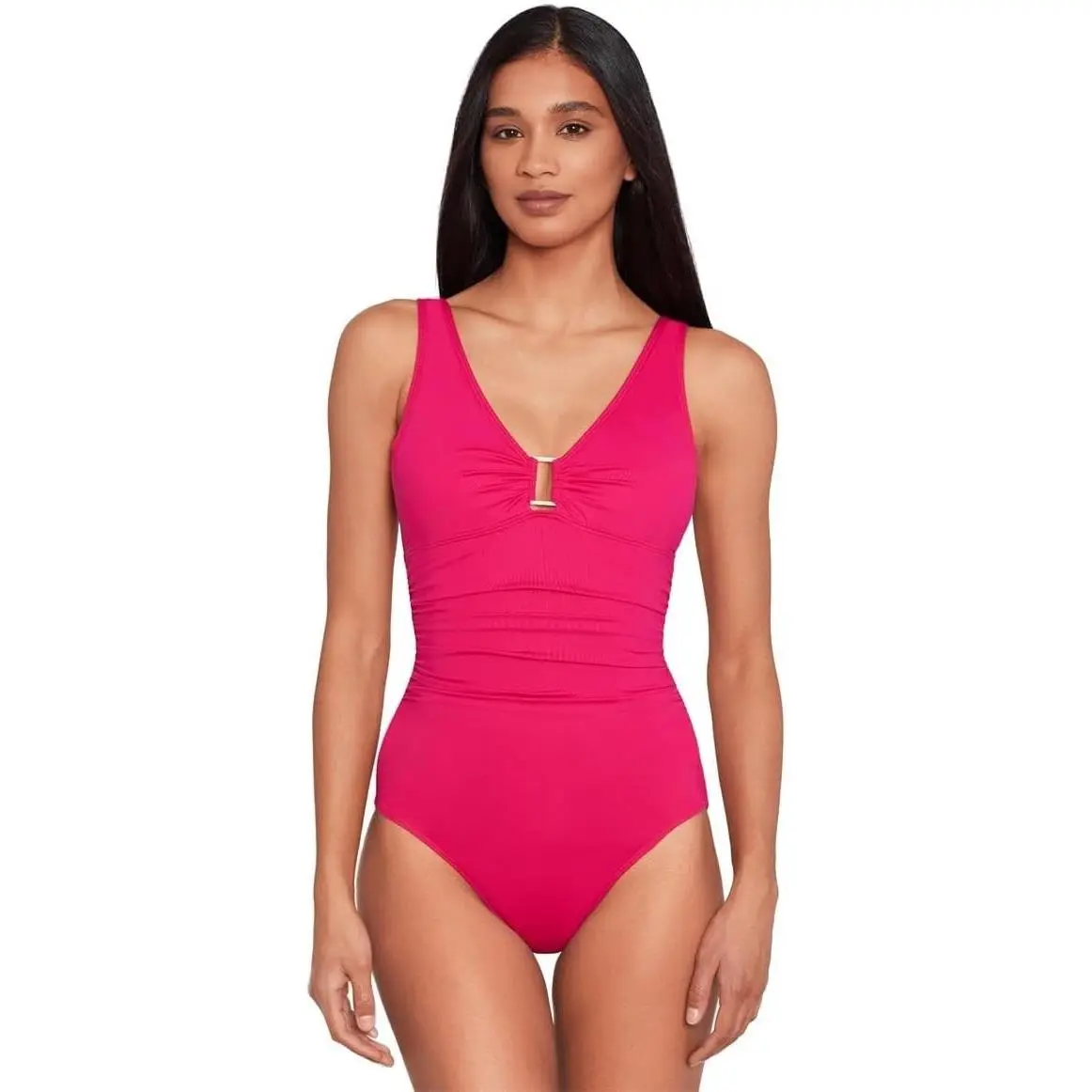 Lauren  E1341 Ring Over The Shoulder One Piece Swimsuit Size 8 by Ralph Lauren